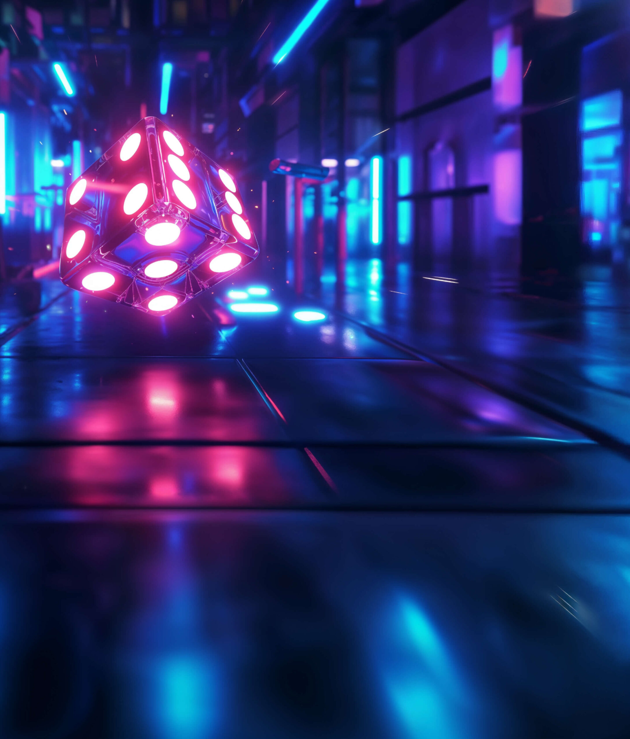 Neon Dice Background